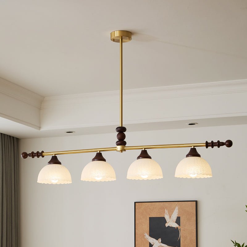 Codoriel traditionelle Pendelleuchte aus Holz mit Glas im Inselstil