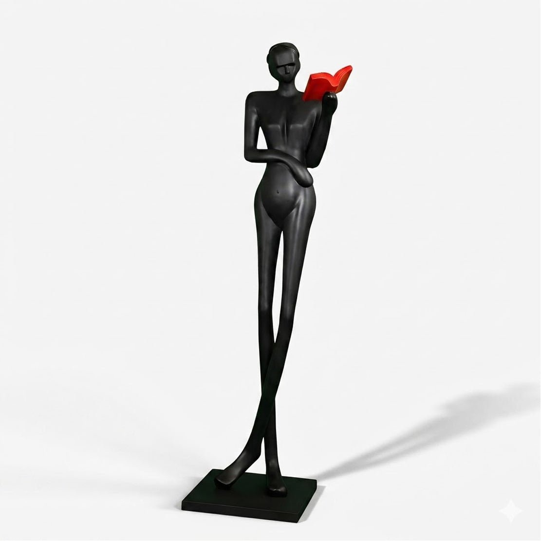 Noir Muse Lesestehleuchte mit Skulptur