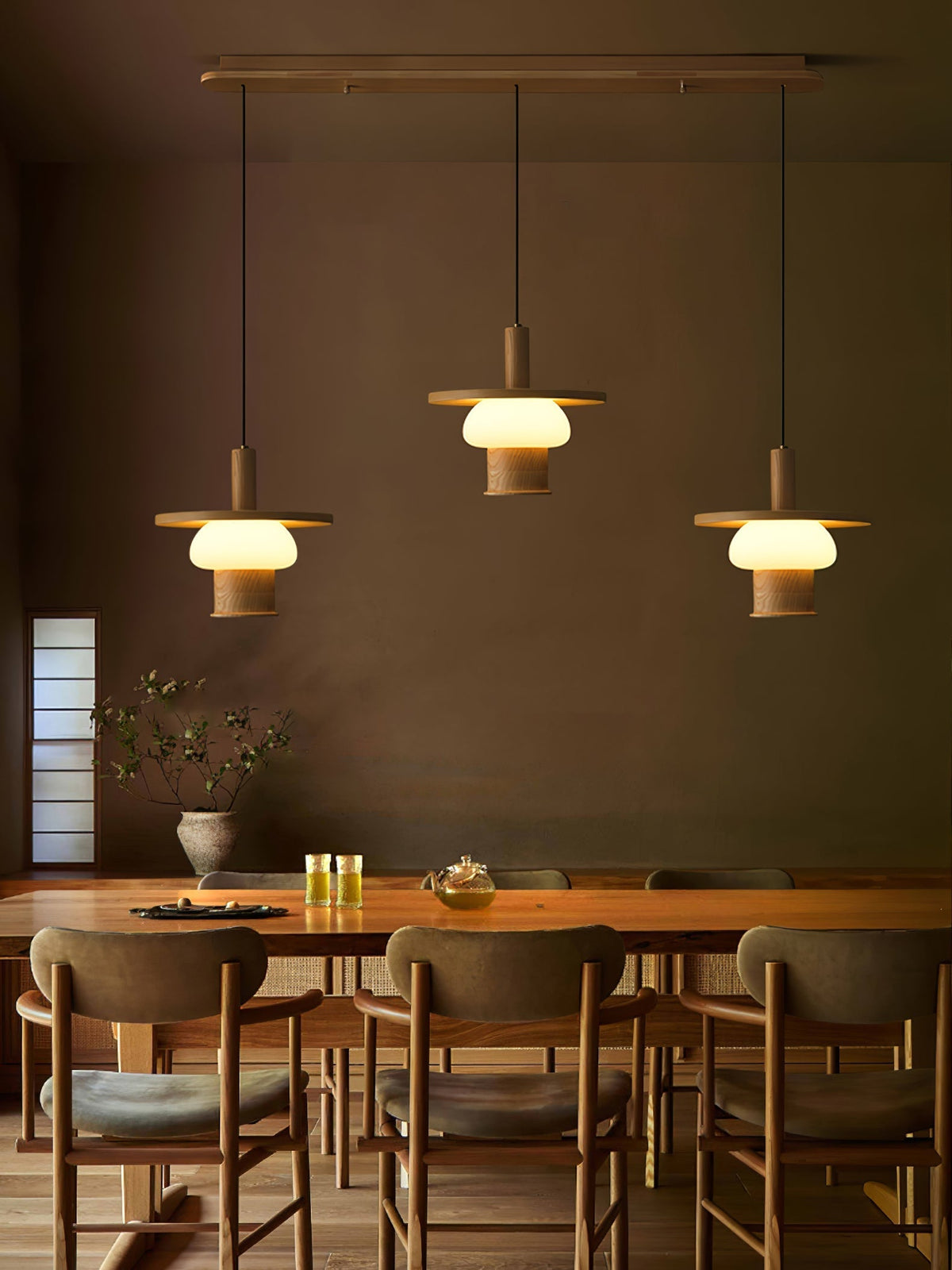 Zephaan traditionelle Kunst klassische Pendelleuchte aus Holz und Glas