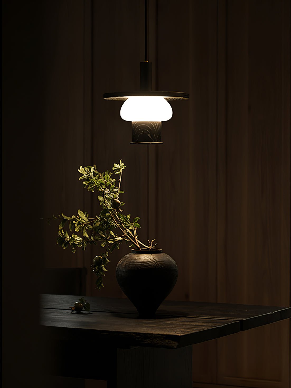 Zephaan traditionelle Kunst klassische Pendelleuchte aus Holz und Glas