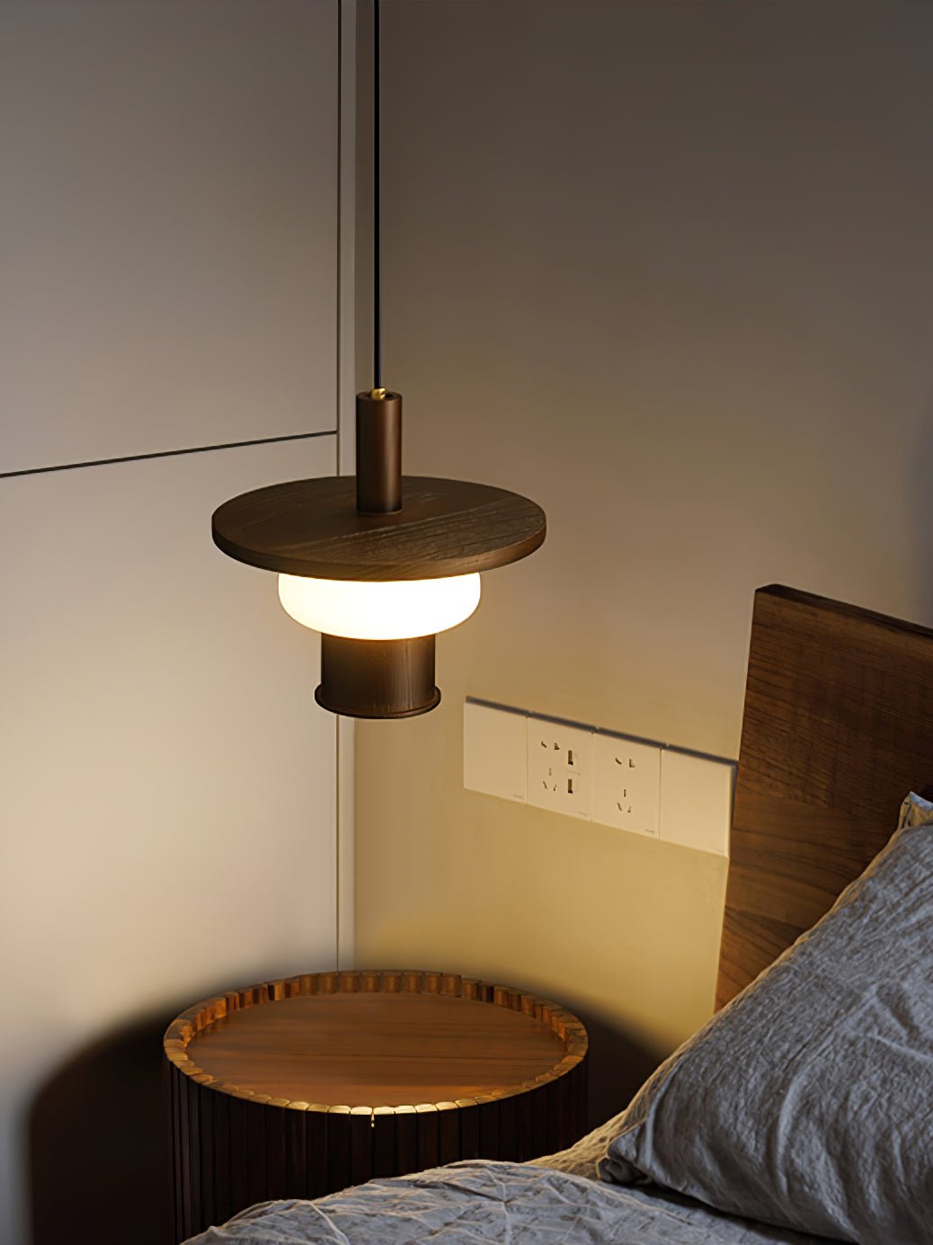 Zephaan traditionelle Kunst klassische Pendelleuchte aus Holz und Glas