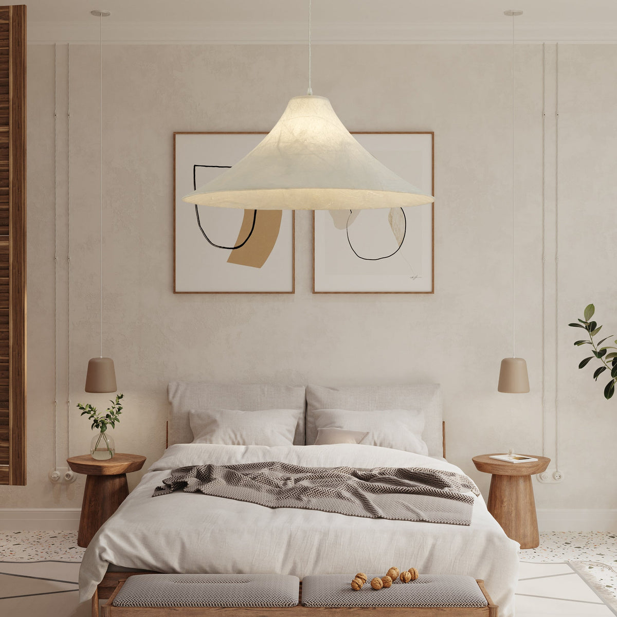 Abbotswell zeitgenössische minimalistische Pendelleuchte aus Naturstein