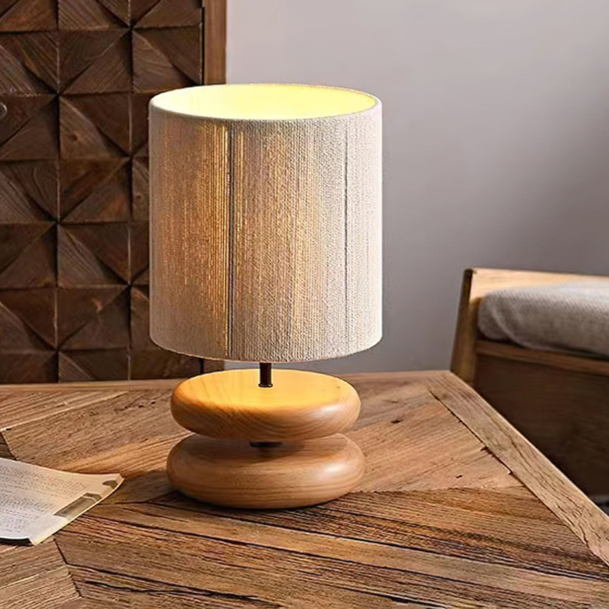 Morgan Minimalistische Tischleuchte aus Holz