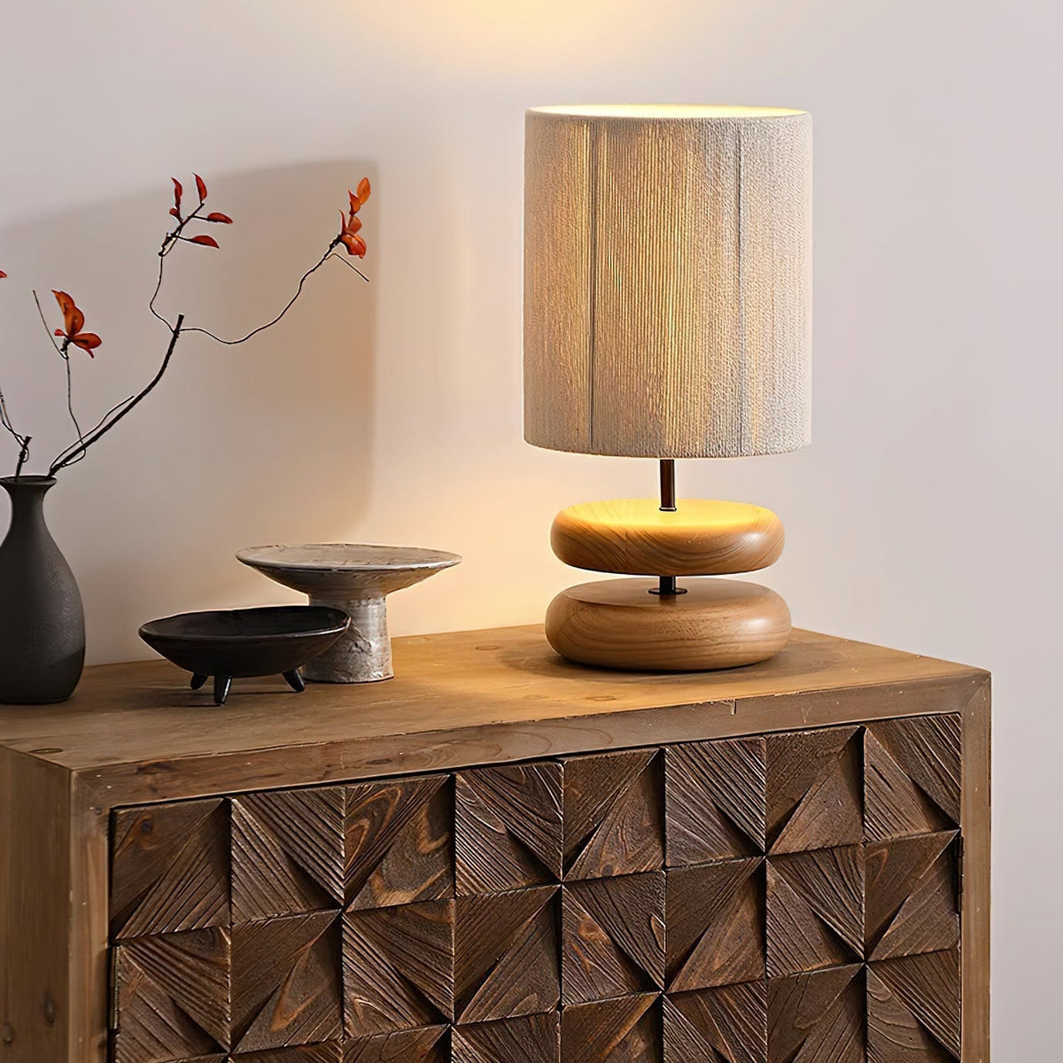 Morgan Minimalistische Tischleuchte aus Holz