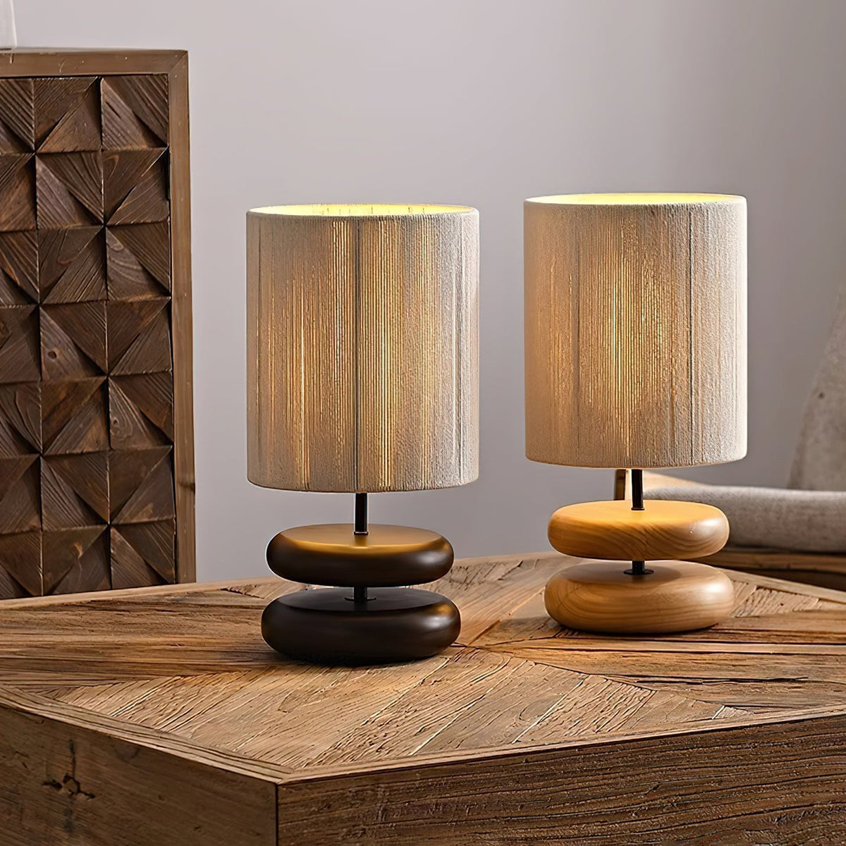 Morgan Minimalistische Tischleuchte aus Holz