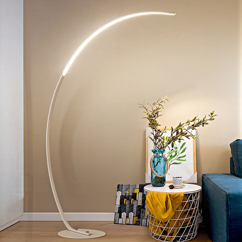 Arisha  Stehlampe Weiß/Schwarz Wohn/Schlafzimmer Arc Modern LED