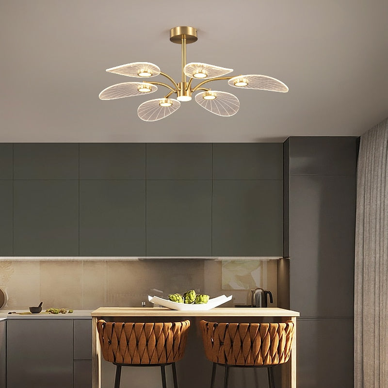 Arisha Nordic LED Kronleuchter Metall Acryl Schlafzimmer Wohnzimmer