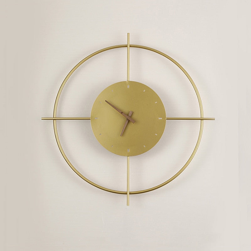 Arisha Modern Wandleuchte, Uhr, Metall, Gold/Schwarz, Wohnzimmer