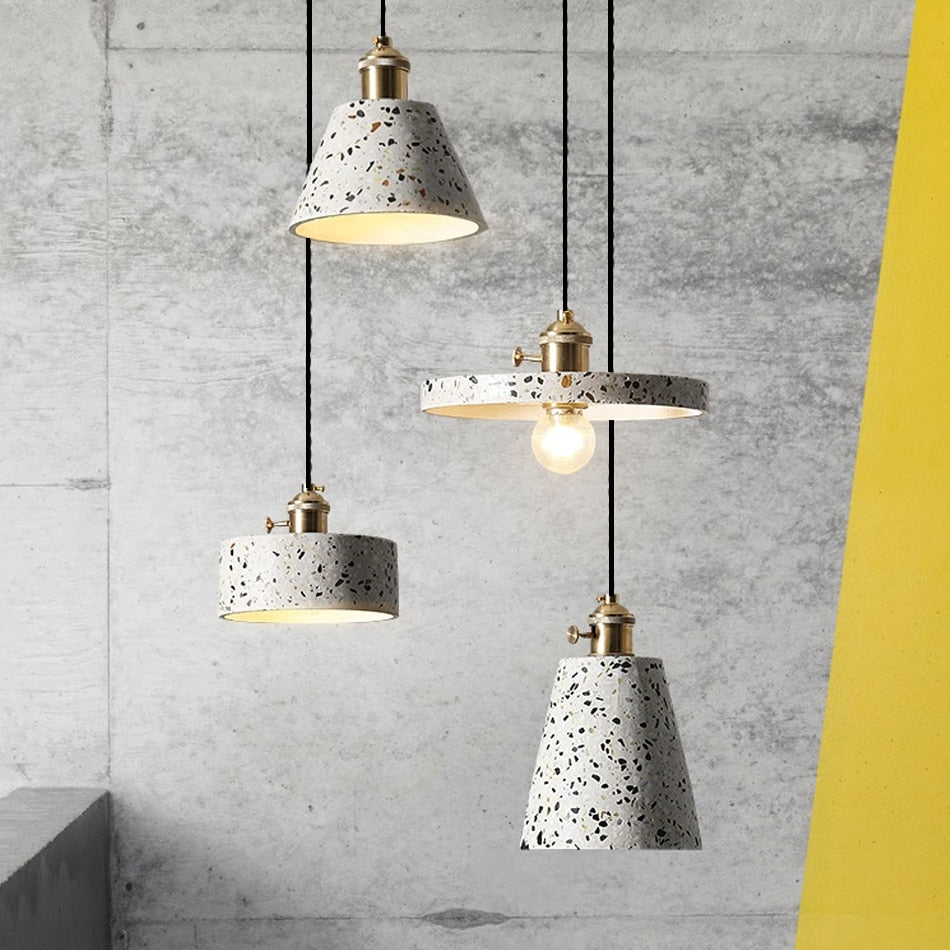 Arisha Modern LED Pendelleuchte Weiß Schlafzimmer/Esszimmer Stein