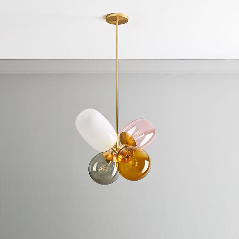 Valentina LED Pendelleuchte Glaskugel Bunt Esstisch/Schlaf/Wohnzimmer Metall Glas
