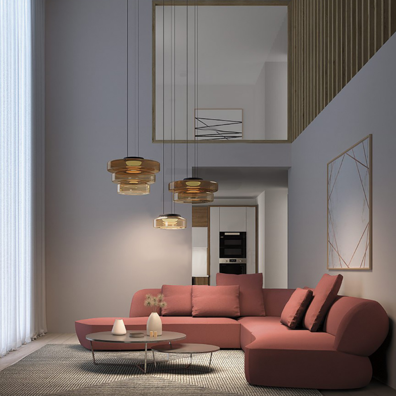 Valentina Modern Kücheninsel Glas Pendelleuchte Wohnzimmer