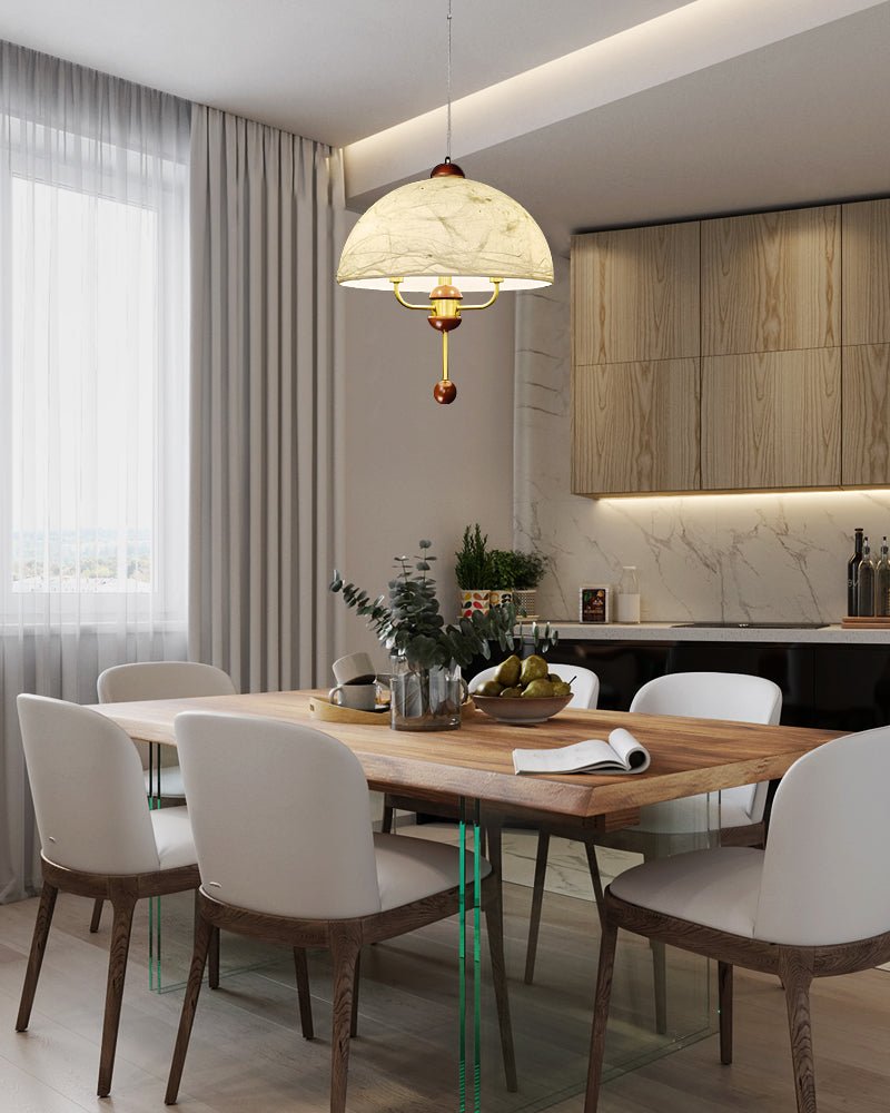 Varaeia Traditionelle Eleganz Blume Stoff Holz Pendelleuchte