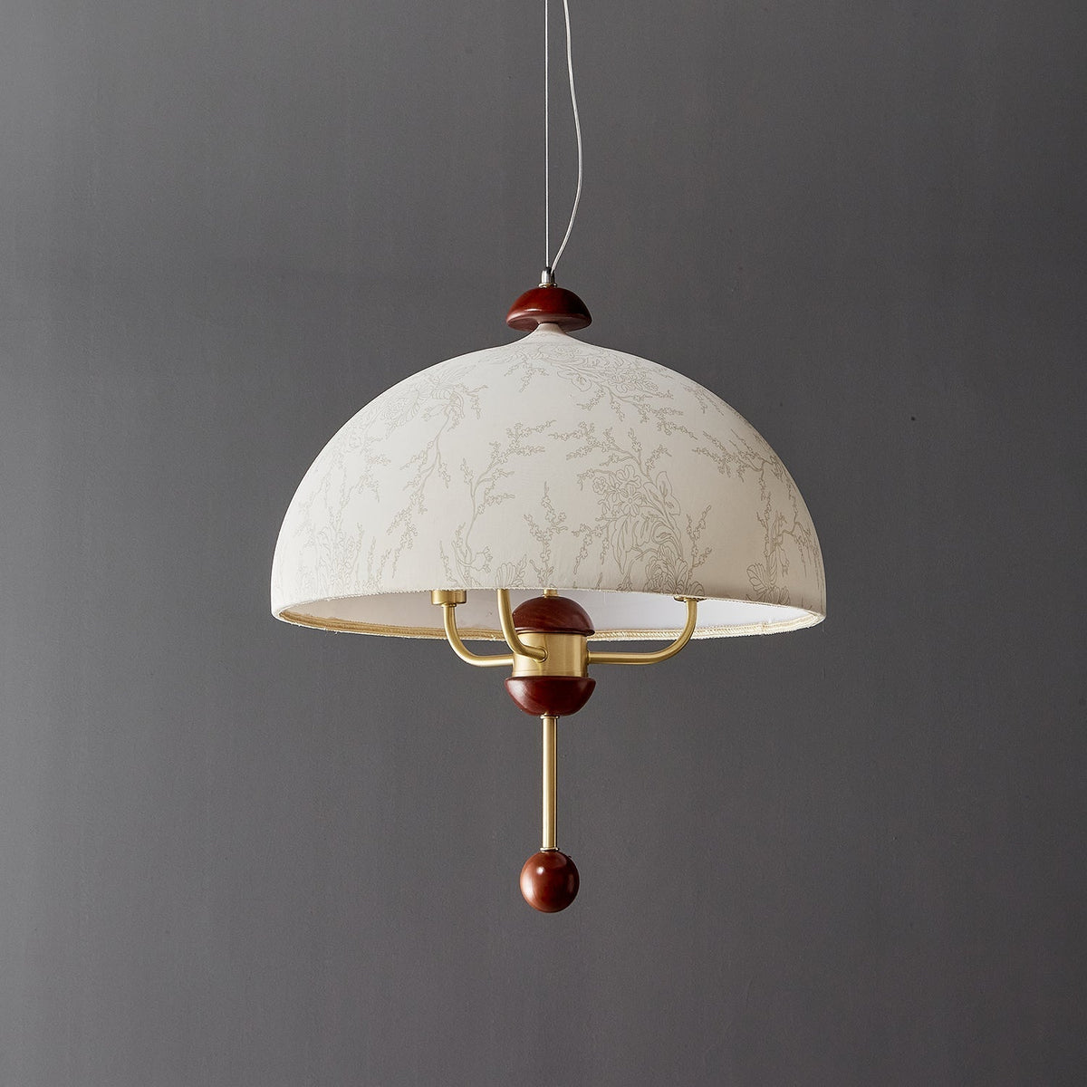 Varaeia Traditionelle Eleganz Blume Stoff Holz Pendelleuchte