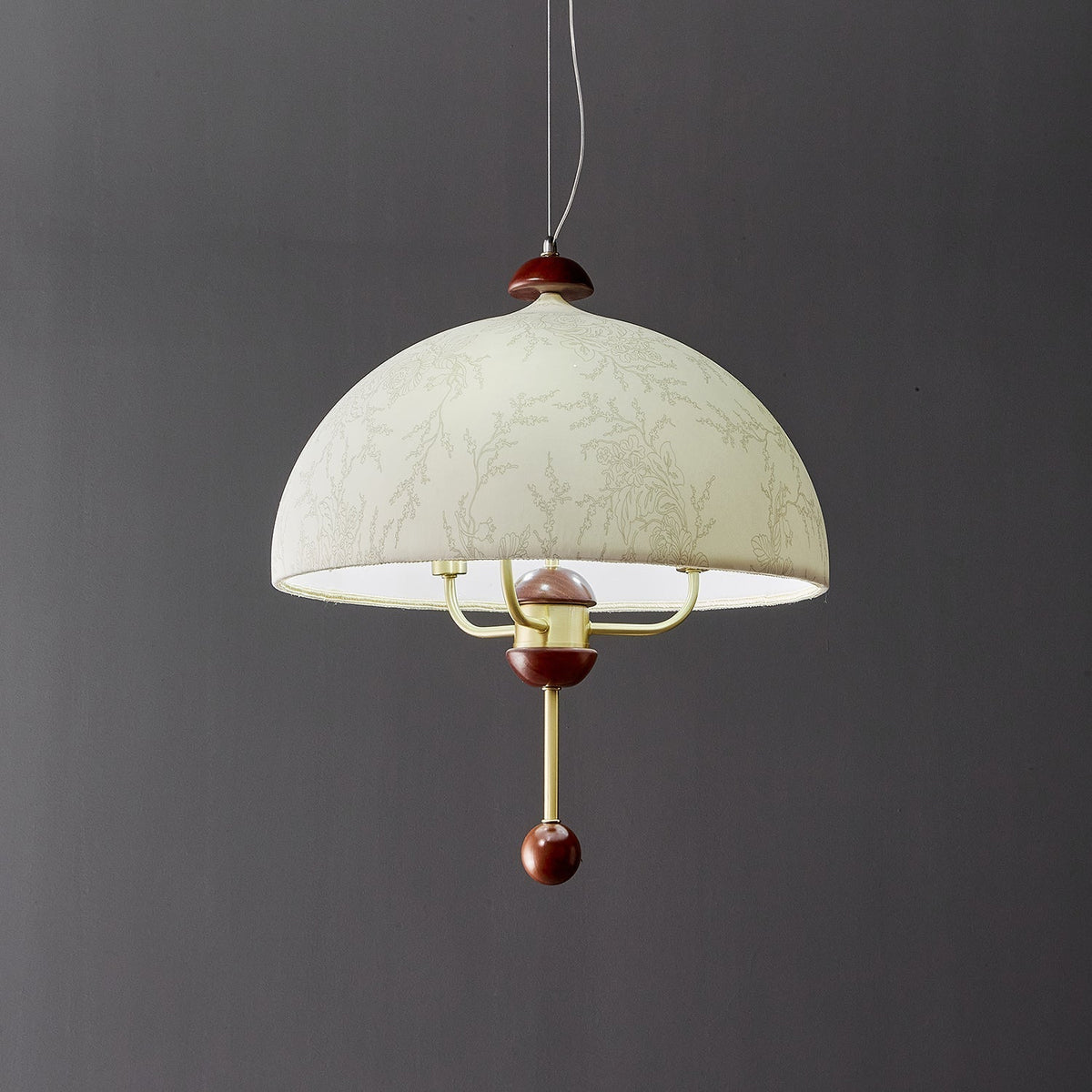 Varaeia Traditionelle Eleganz Blume Stoff Holz Pendelleuchte