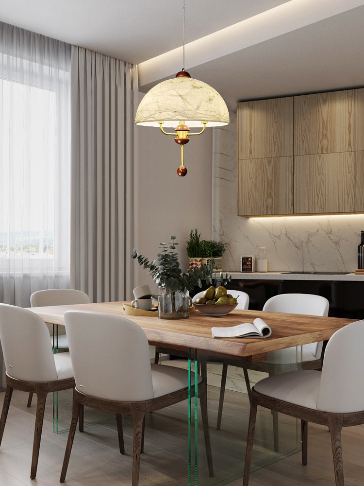 Varaeia Traditionelle Eleganz Blume Stoff Holz Pendelleuchte