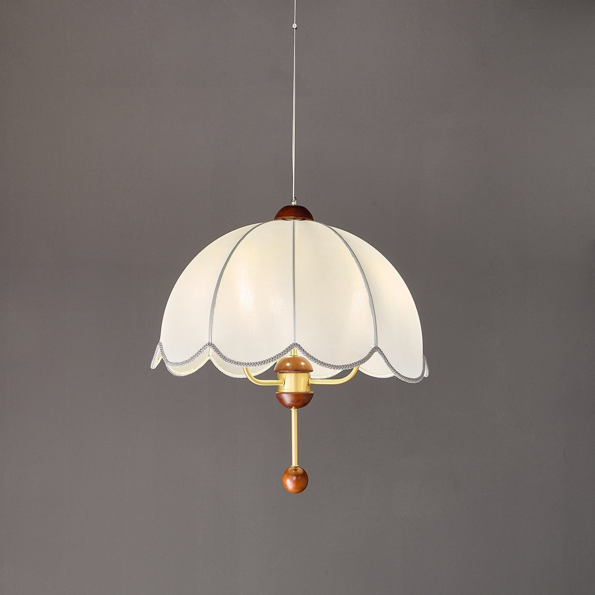 Varaeia Traditionelle Eleganz Blume Stoff Holz Pendelleuchte