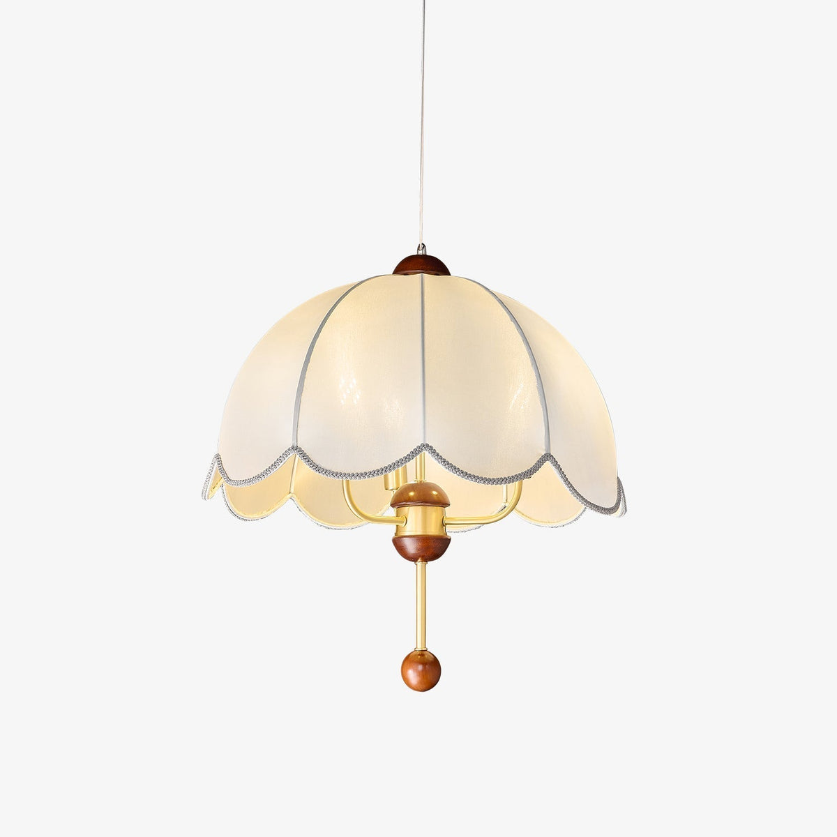 Varaeia Traditionelle Eleganz Blume Stoff Holz Pendelleuchte