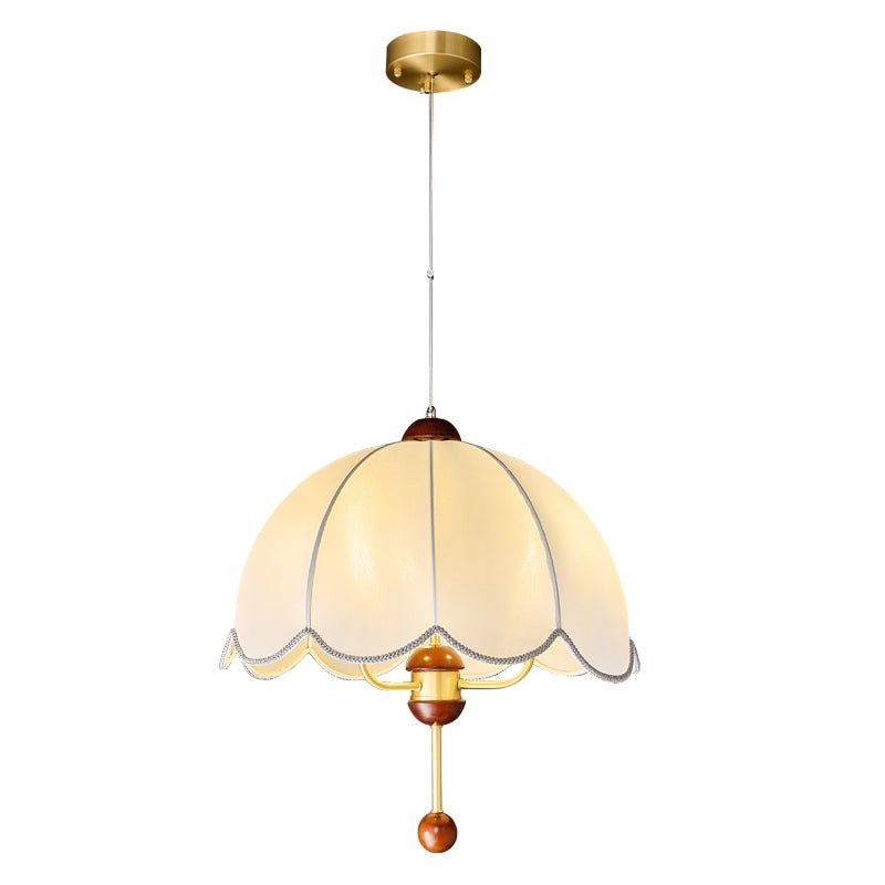 Varaeia Traditionelle Eleganz Blume Stoff Holz Pendelleuchte