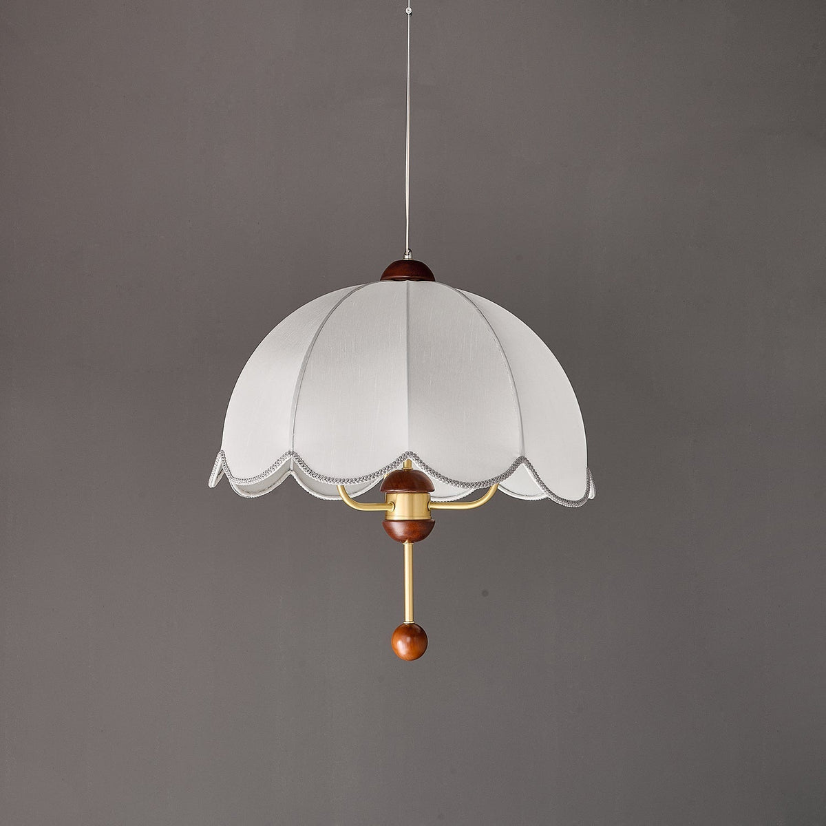 Varaeia Traditionelle Eleganz Blume Stoff Holz Pendelleuchte