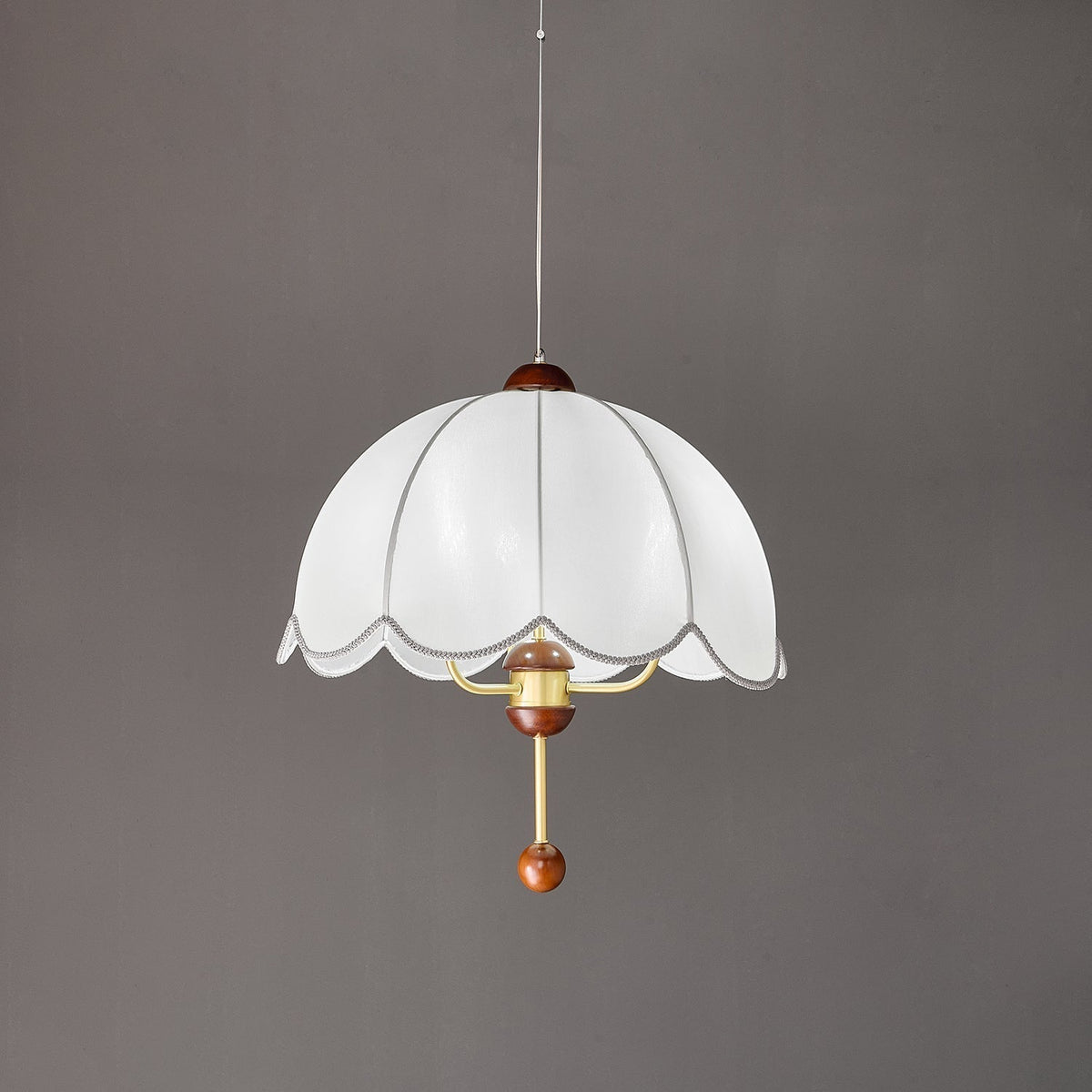 Varaeia Traditionelle Eleganz Blume Stoff Holz Pendelleuchte