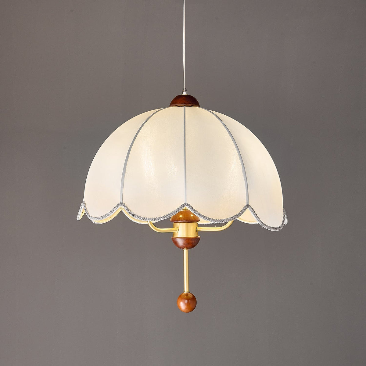 Varaeia Traditionelle Eleganz Blume Stoff Holz Pendelleuchte