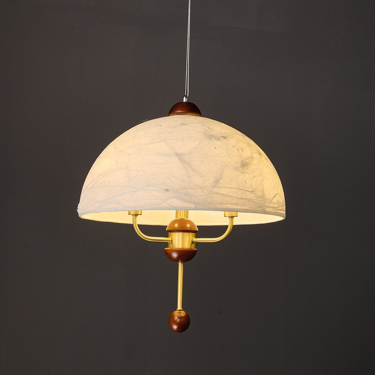 Varaeia Traditionelle Eleganz Blume Stoff Holz Pendelleuchte