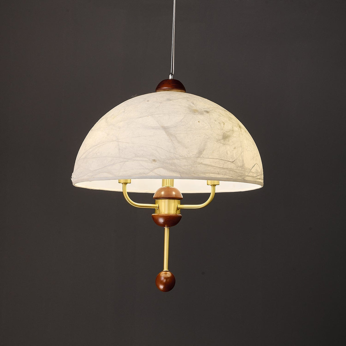 Varaeia Traditionelle Eleganz Blume Stoff Holz Pendelleuchte