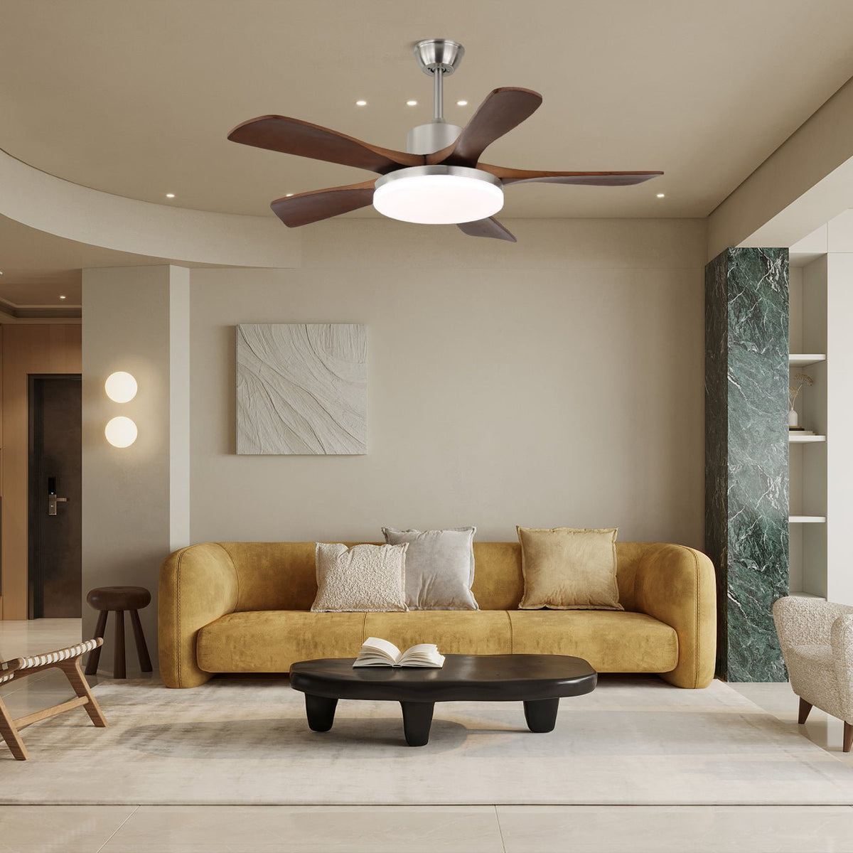 Elverena Deckenventilator mit Beleuchtung Holz