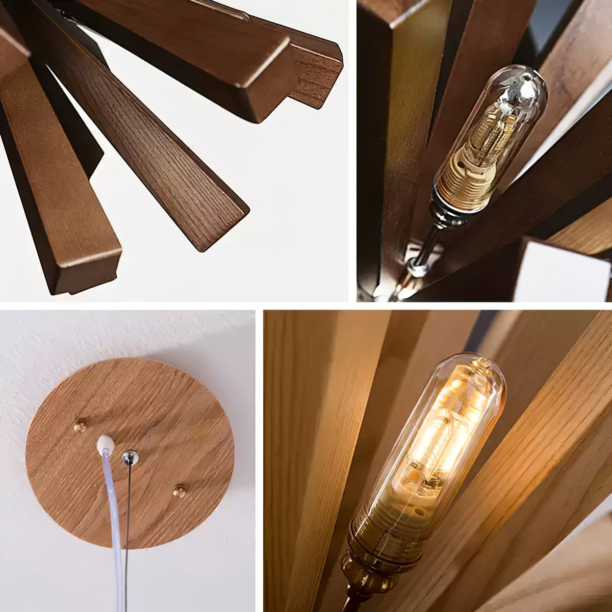 Elvarelle Kronleuchter aus Holz im zeitgenössischen Nordik-Stil