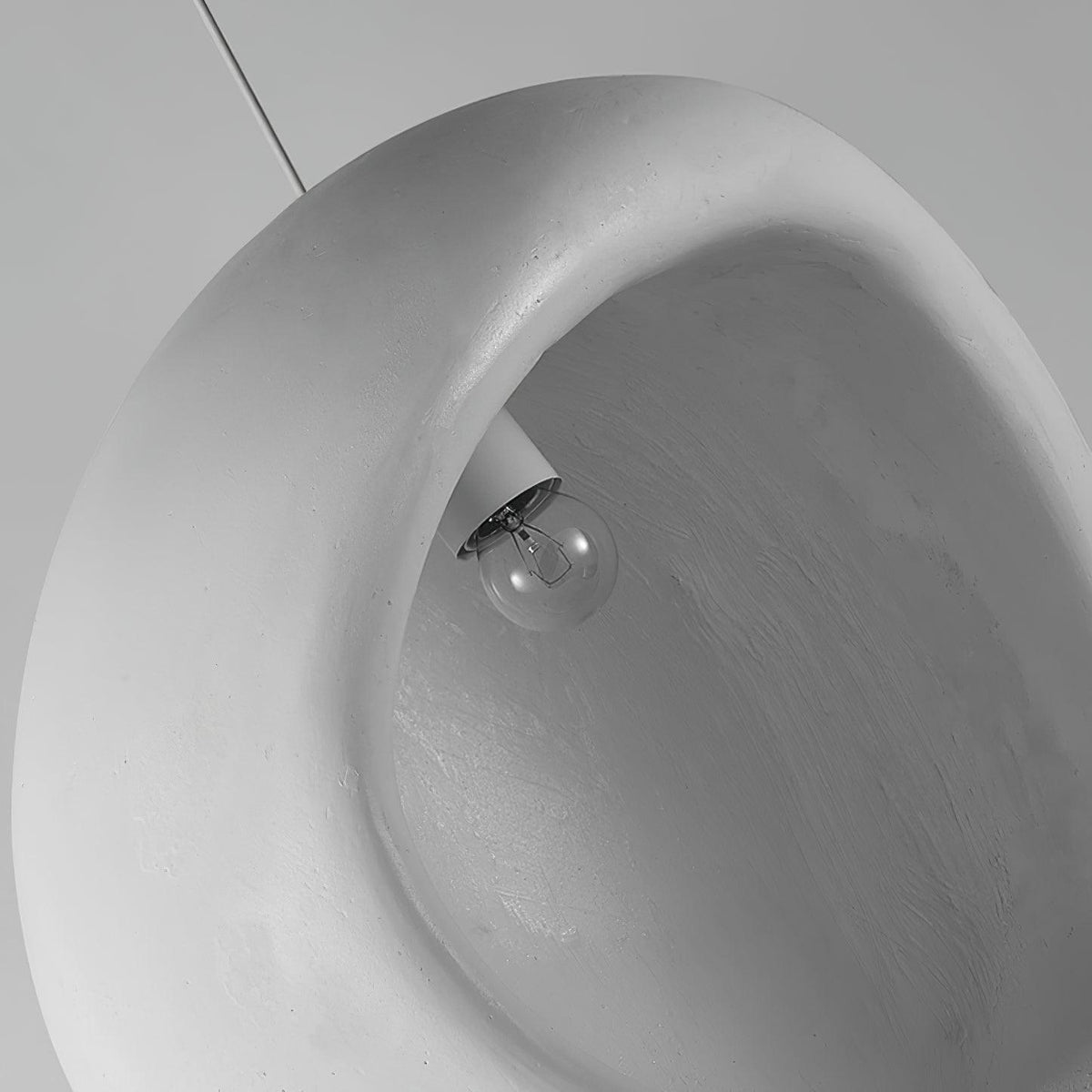 Seo Pendelleuchte aus Gips in organischer Tränenform im Wabi-Sabi-Stil