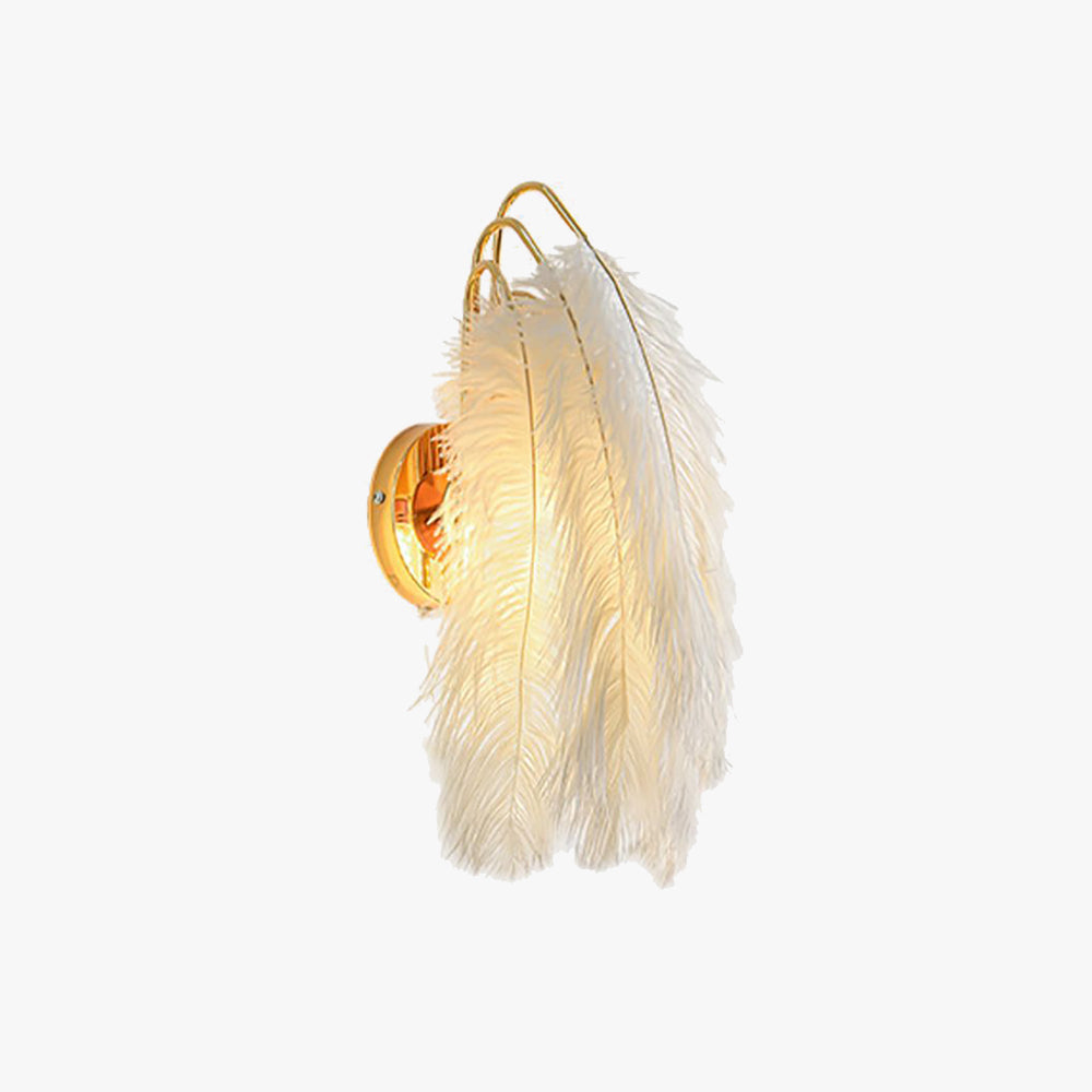 O'Moore Design LED Wandleuchte Gold Schlaf/Wohnzimmer Innen Metall&Feder