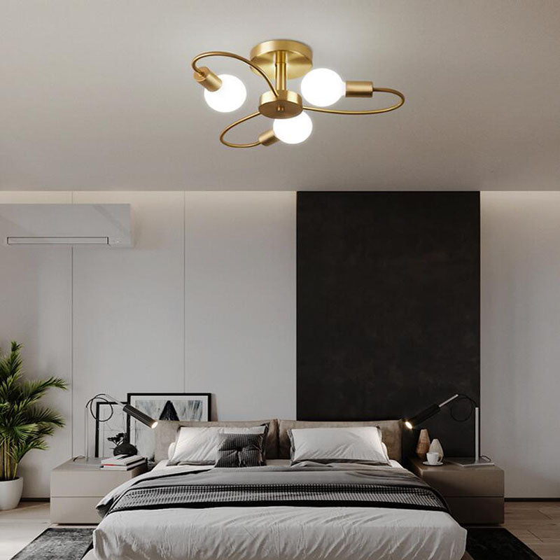 Valentina LED Moderne Metall Deckenleuchte, Schwarz/Gold, Wohnzimmer