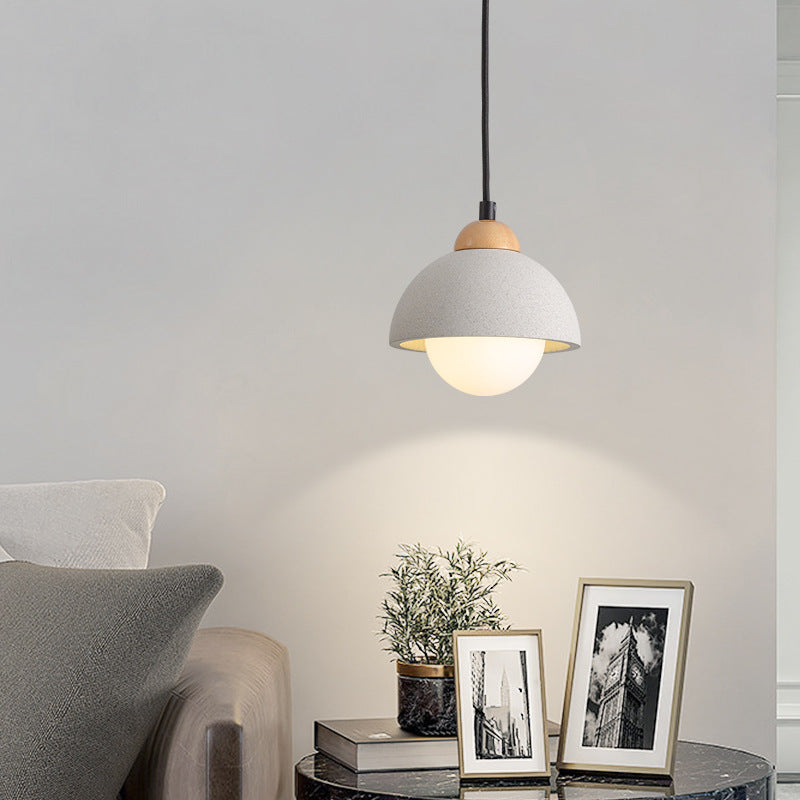 Muto Modern LED Pendelleuchte Weiß Holz Glas Schlafzimmer