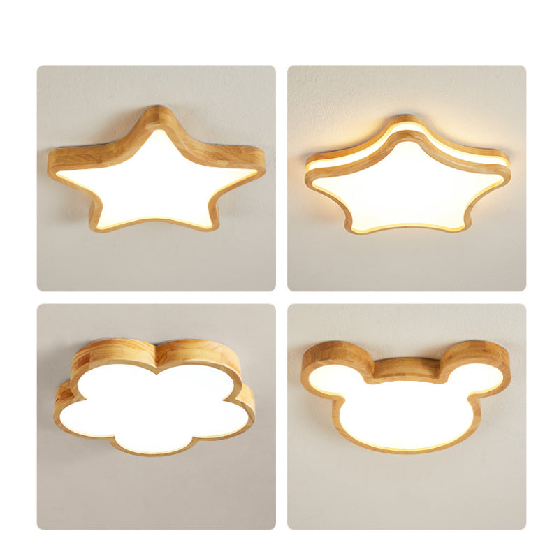 Arisha Modern kreativ LED Deckenleuchte Holz Wohn Schlafzimmer