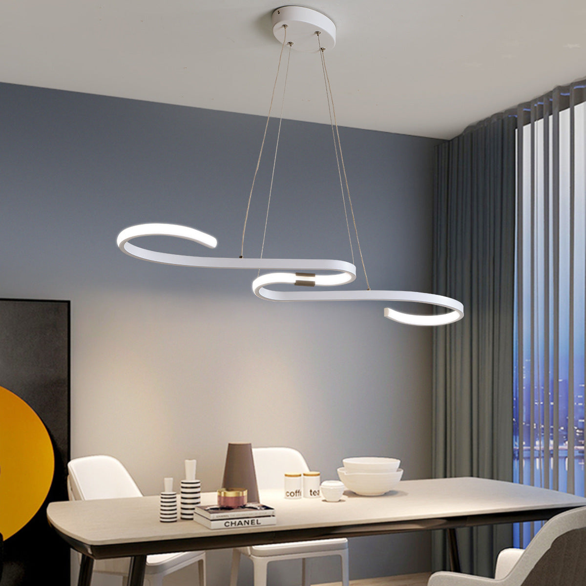 Arisha Modern LED Pendelleuchte Weiß/Schwarz Dimmbar/Schlafzimmer
