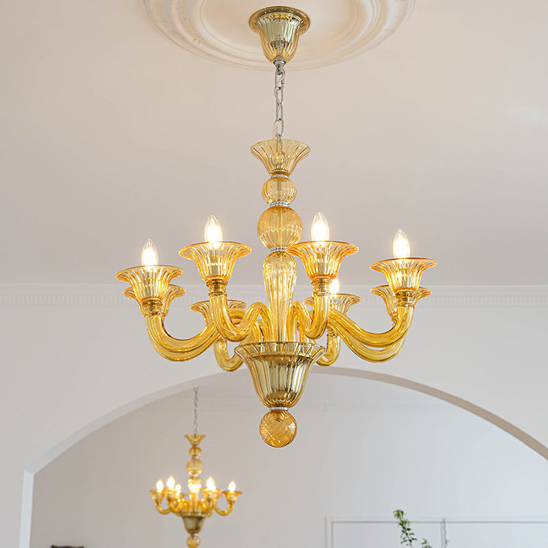 Silva Retro Kronleuchter Metall Glas Wohnzimmer Schlafzimme
