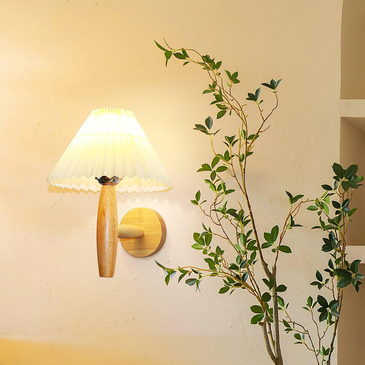Elvivelle moderne Wandleuchte aus Holz