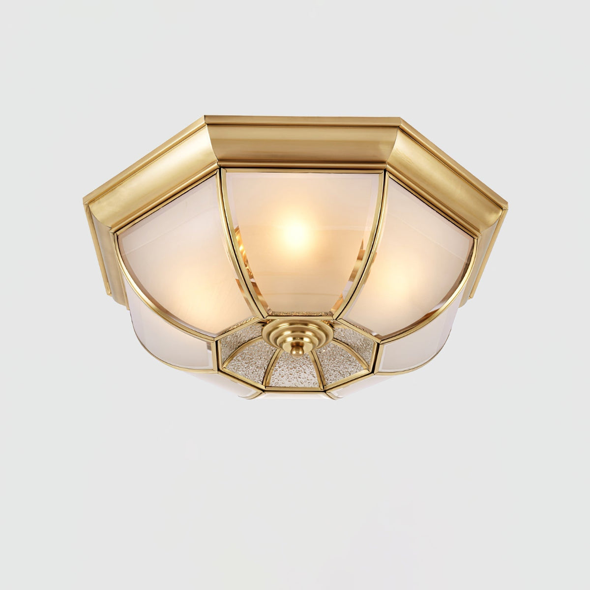 Vorenis Deckenleuchte aus Messing und Glas in Kugelform