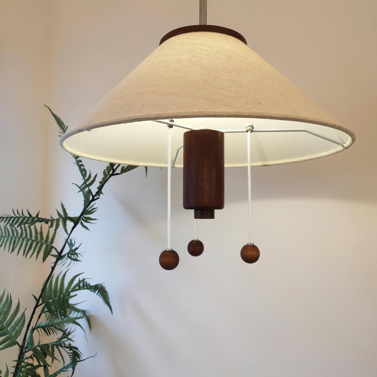 Zathee Pendelleuchte aus Holz und Stoff im nordischen Stil Classic Art