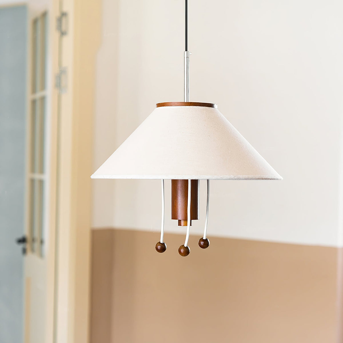 Zathee Pendelleuchte aus Holz und Stoff im nordischen Stil Classic Art