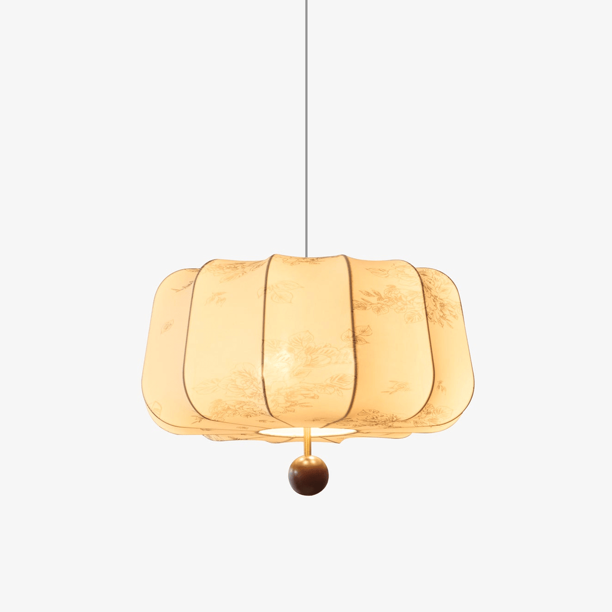 Sylaeria Pendelleuchte aus Holz und Stoff