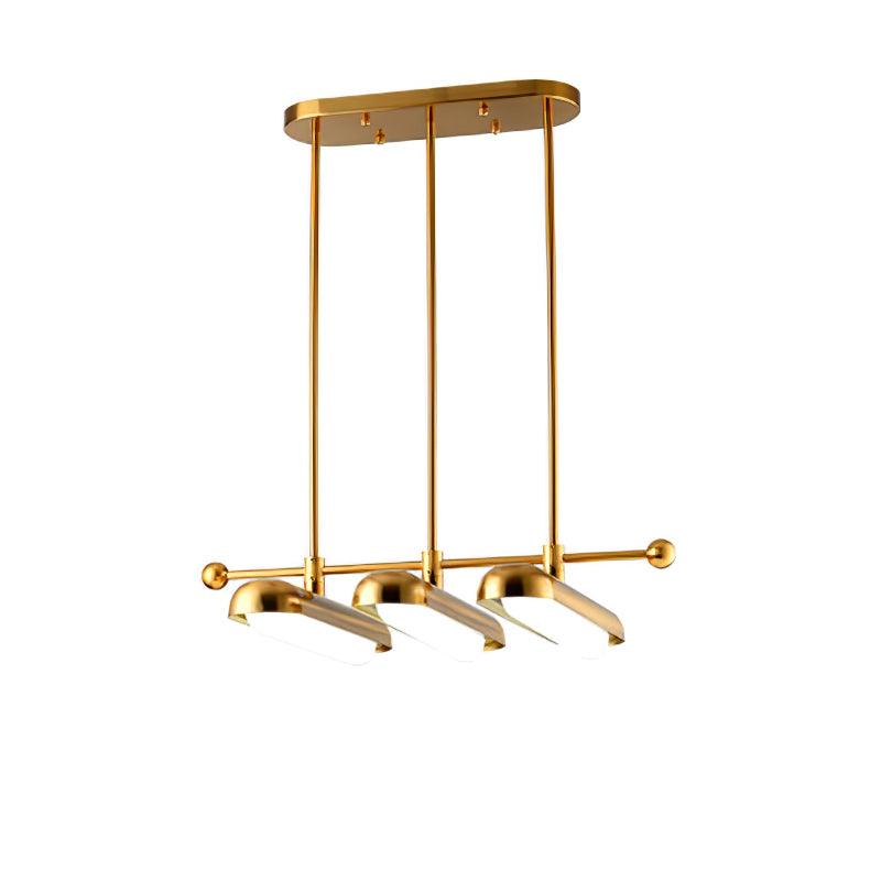 Lyvinaris Geometrische Pendelleuchte aus Messing in linearer Form