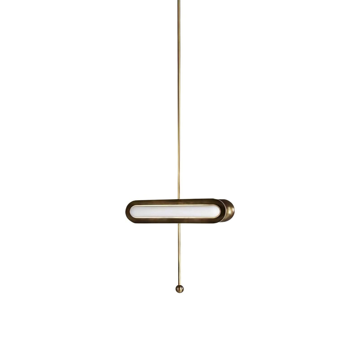 Lyvinaris Geometrische Pendelleuchte aus Messing in linearer Form