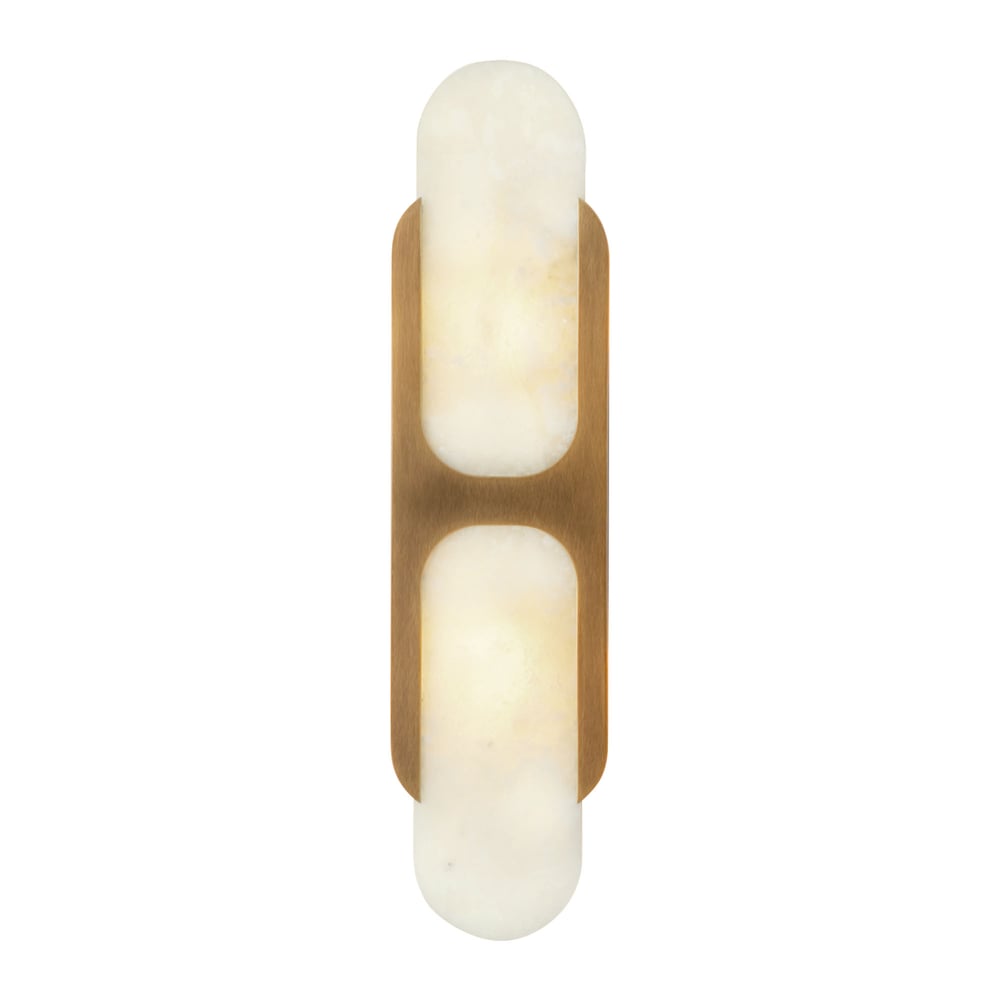 Ulthaora Doppelkugel-Wandleuchte aus Alabaster