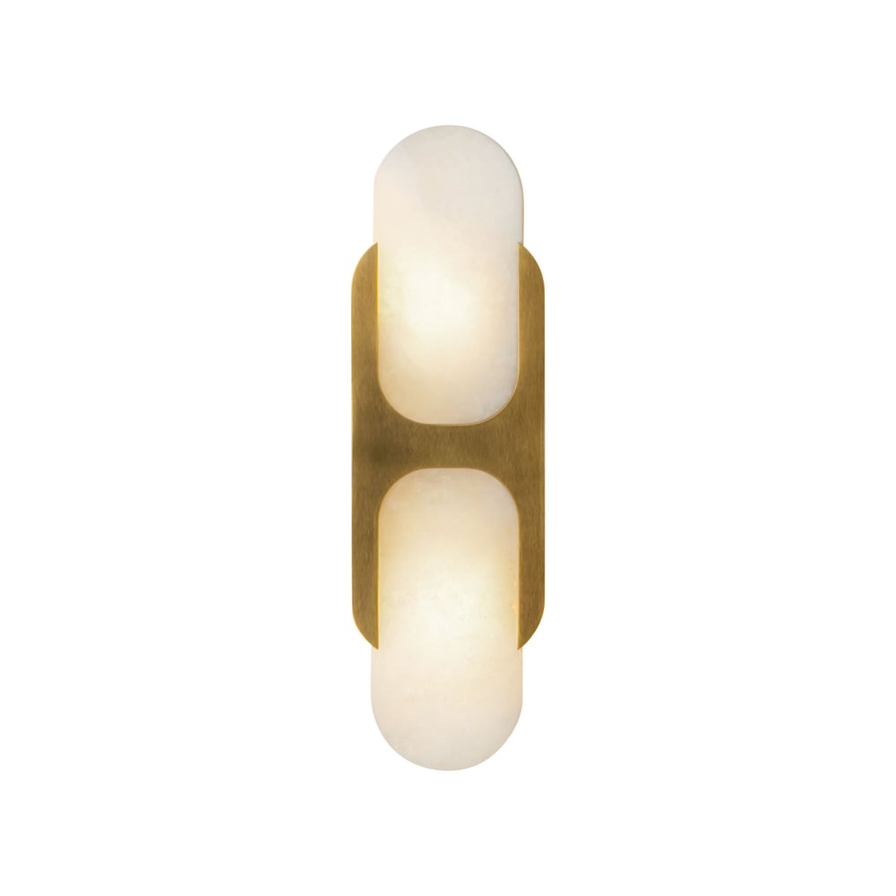 Ulthaora Doppelkugel-Wandleuchte aus Alabaster