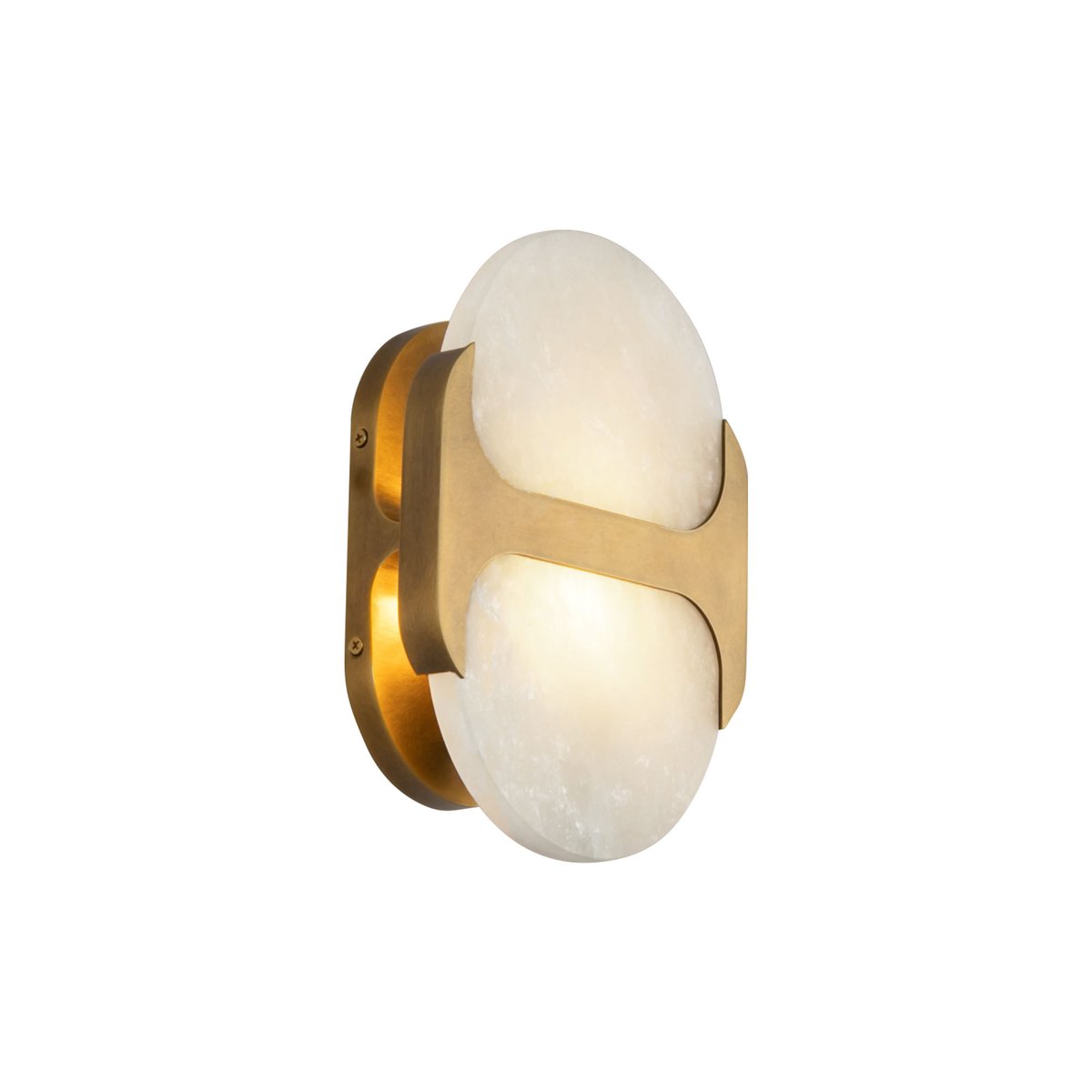 Ulthaora Doppelkugel-Wandleuchte aus Alabaster