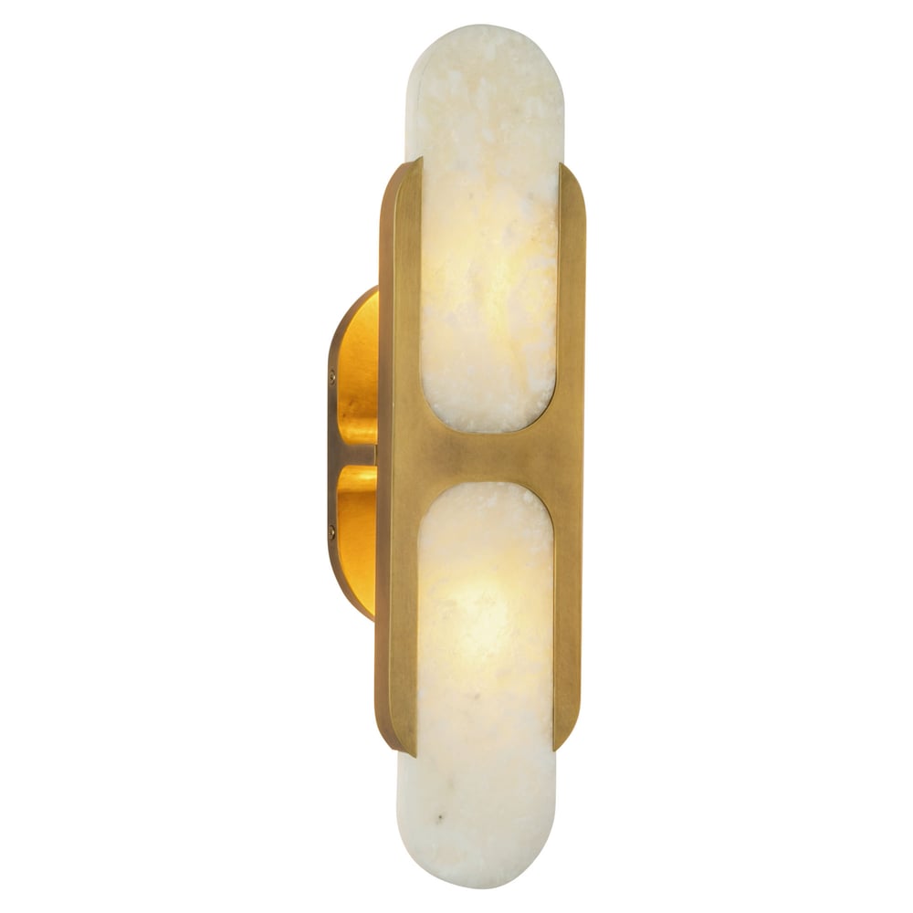 Ulthaora Doppelkugel-Wandleuchte aus Alabaster