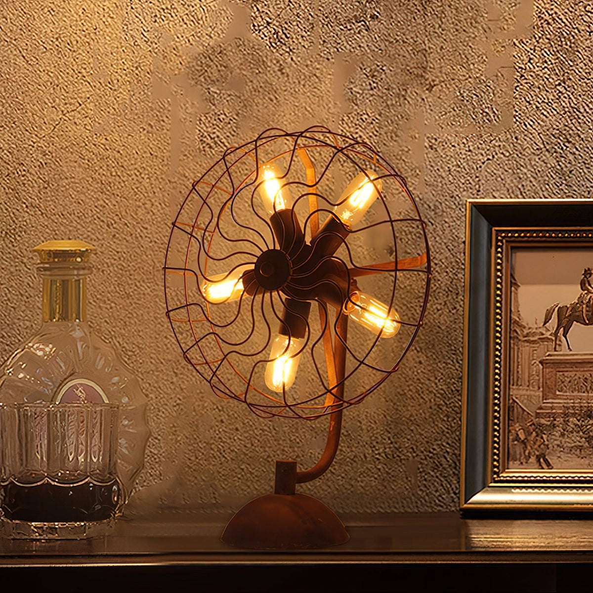 Fantic Tischleuchte Rost Industrial Vintage Wohnzimmer