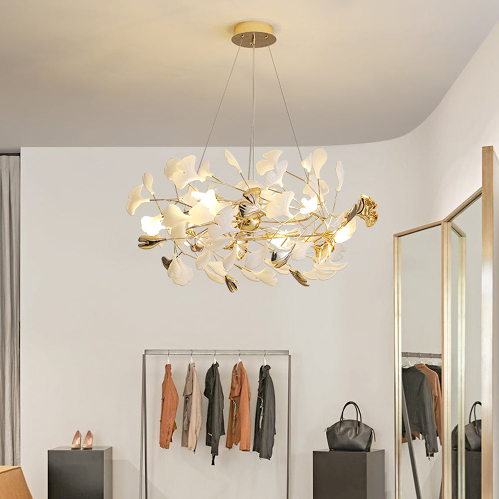 Olivia Modern LED Pendelleuchte Gold Schlaf/Wohnzimmer Keramik