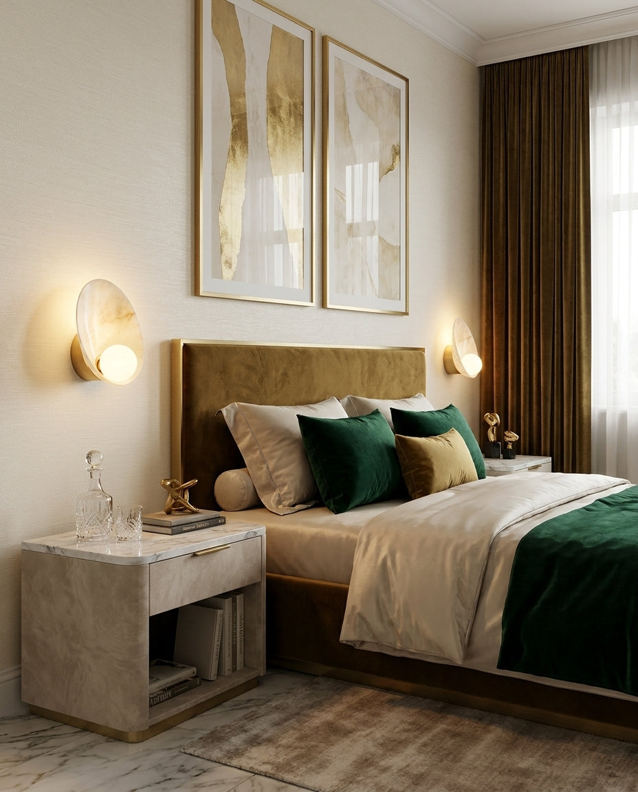 Quillstone Alabaster-Wandleuchte